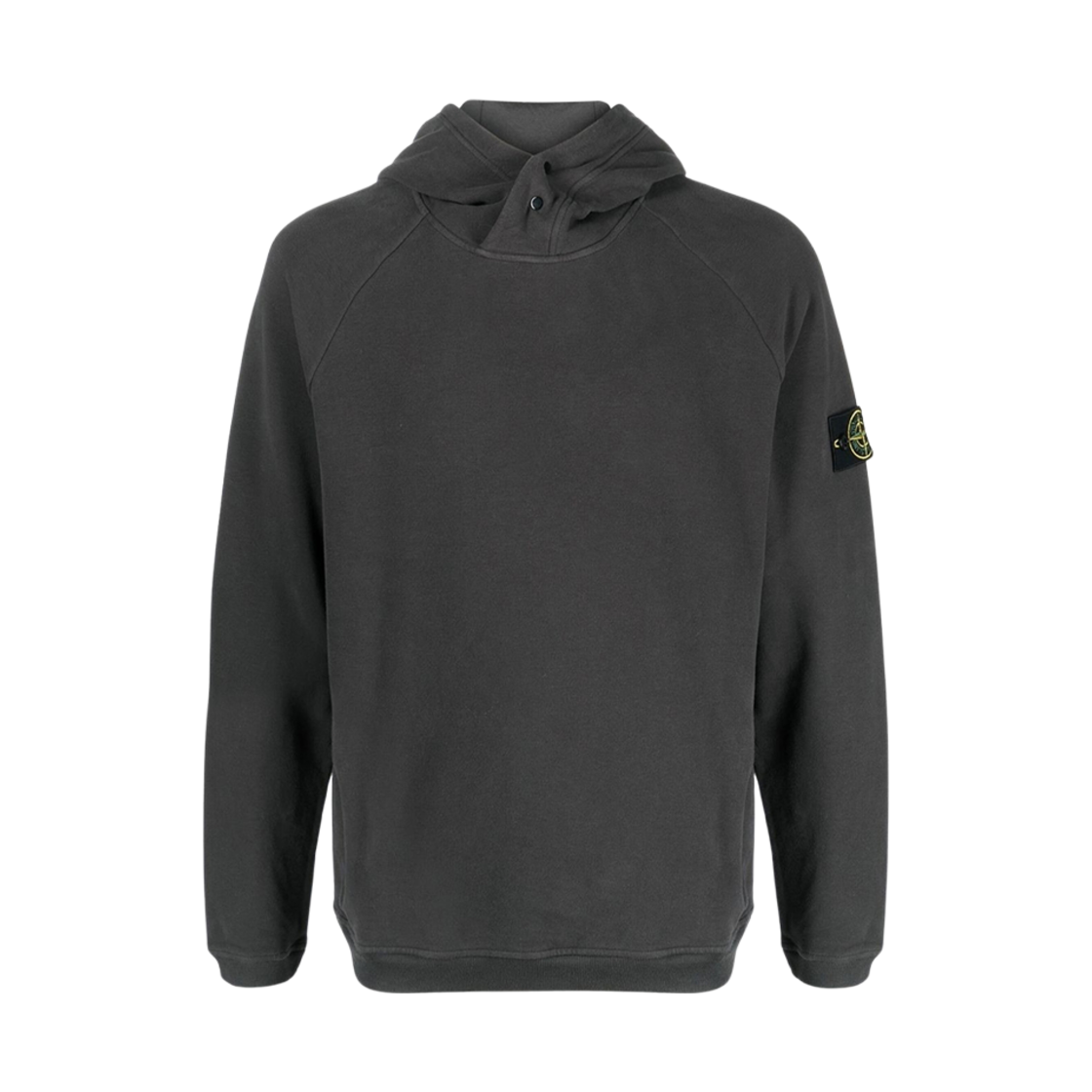771561051-V0065 Stone Island 61051 Logo Pullover Hooded Sweatshirt Dark Grey - 22FW