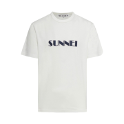 Sunnei Embroidered Big Logo T-Shirt Off White