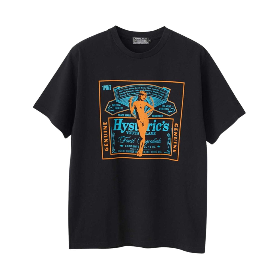 히스테릭 글래머 HG 라벨 티셔츠 블랙(Hysteric Glamour HG Label T-Shirt Black) - 1