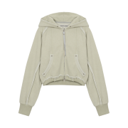 Vacant Archive Dias Inside-out Hood Zip-Up Yellow Green