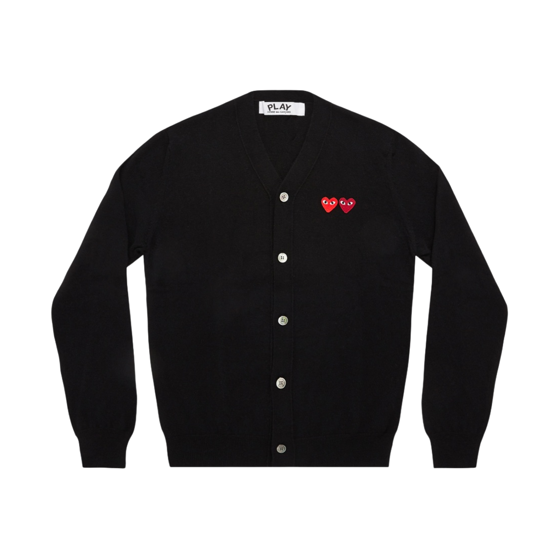 플레이 꼼데가르송 더블 하트 가디건 블랙(Play Comme des Garcons Double Heart Cardigan Black)