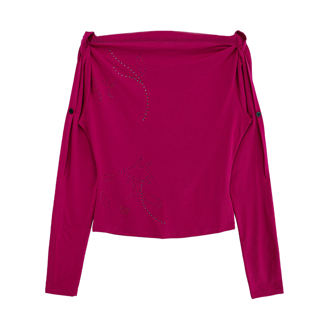P0000BMR NAVIVERSE Double Twist Top Magenta