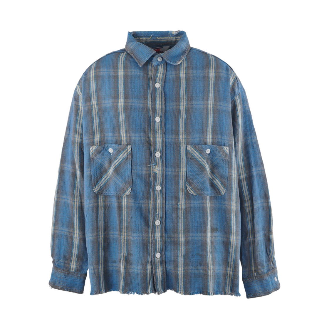 세인트 마이클 체크 플란넬 셔츠 블루 옐로우 - 23AW(Saint Mxxxxxx Check Flannel Shirt Blue Yellow - 23AW) - 1