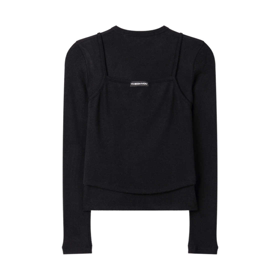 (W) 더오유 뷔스티에 탑 롱 슬리브 세트 블랙((W) Theohyou Bustier Top Long Sleeve Set Black)