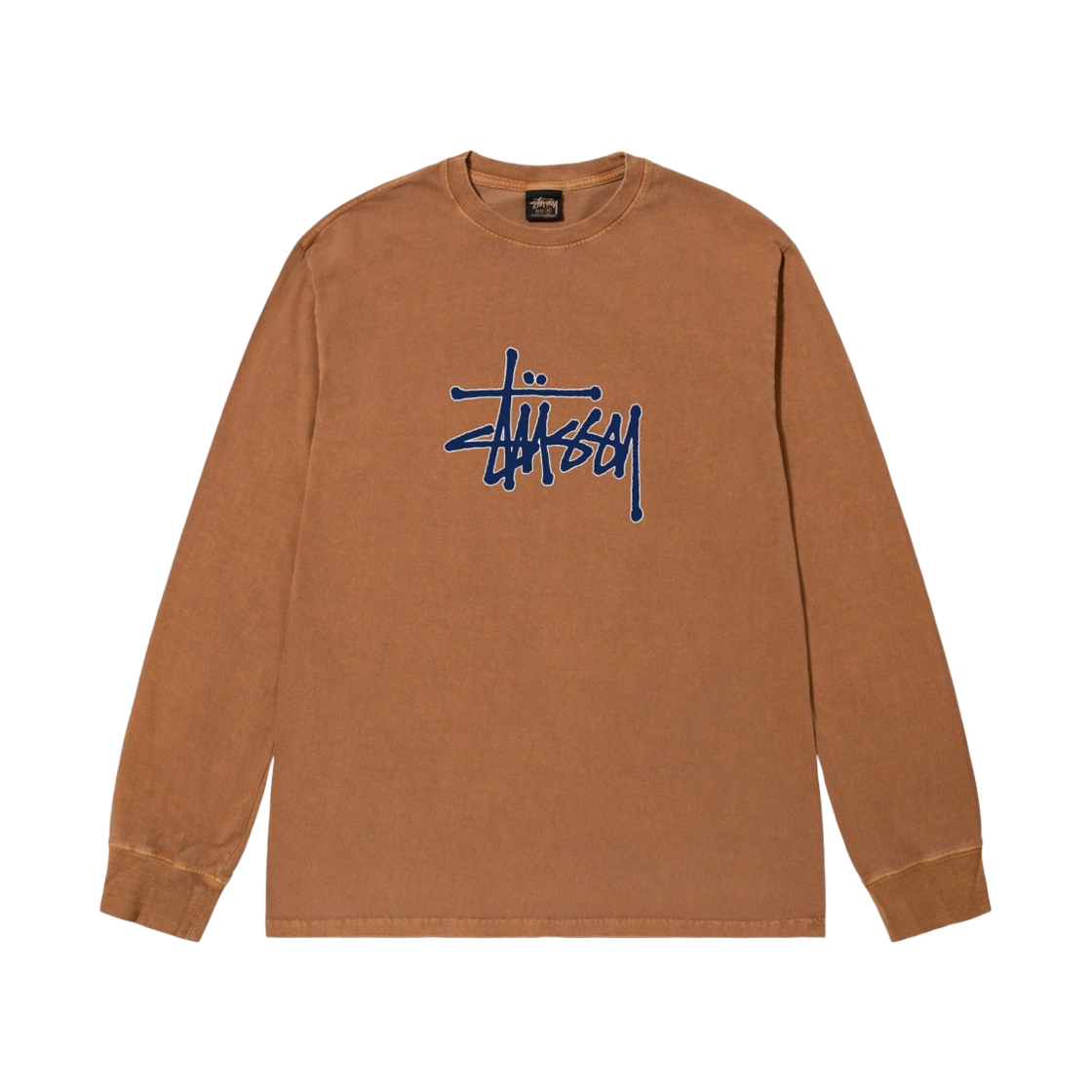 스투시 아웃라인 피그먼트 다이드 롱슬리브 티셔츠 아몬드