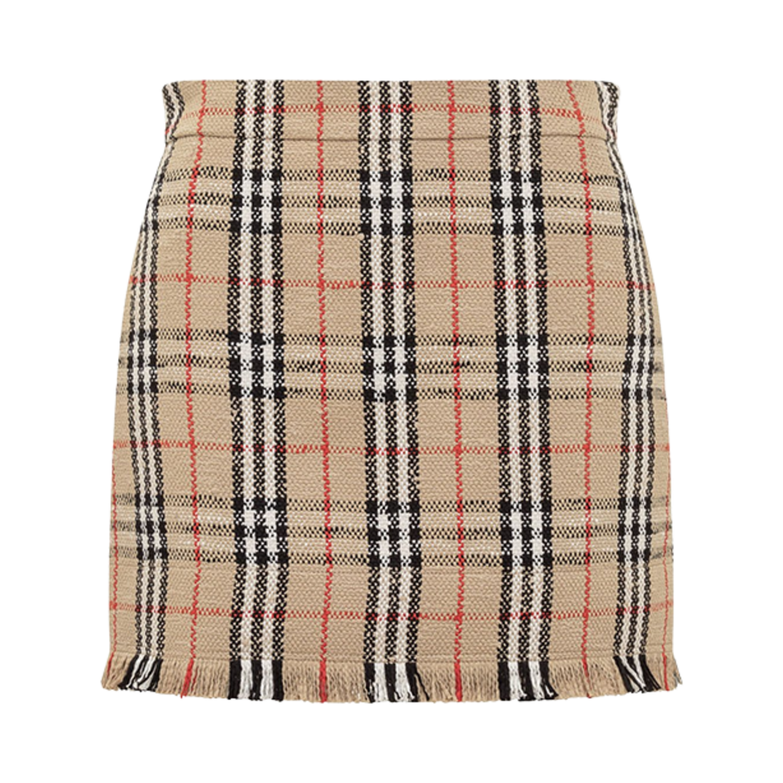 8063228 (W) Burberry Vintage Check Boucle Mini Skirt Beige