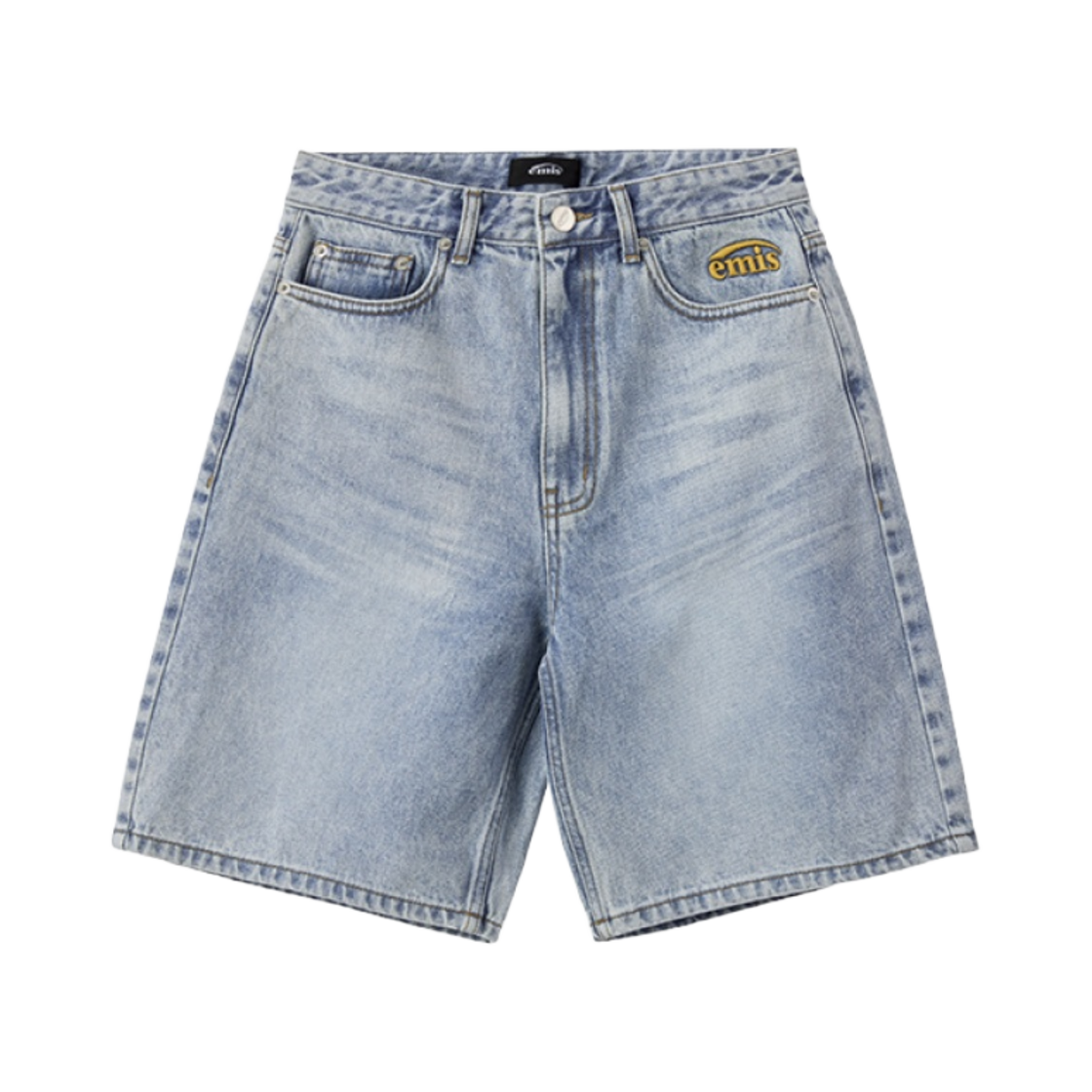 (W) 이미스 로우라이즈 하프 진 블루((W) Emis Lowrise Half Jeans Blue)