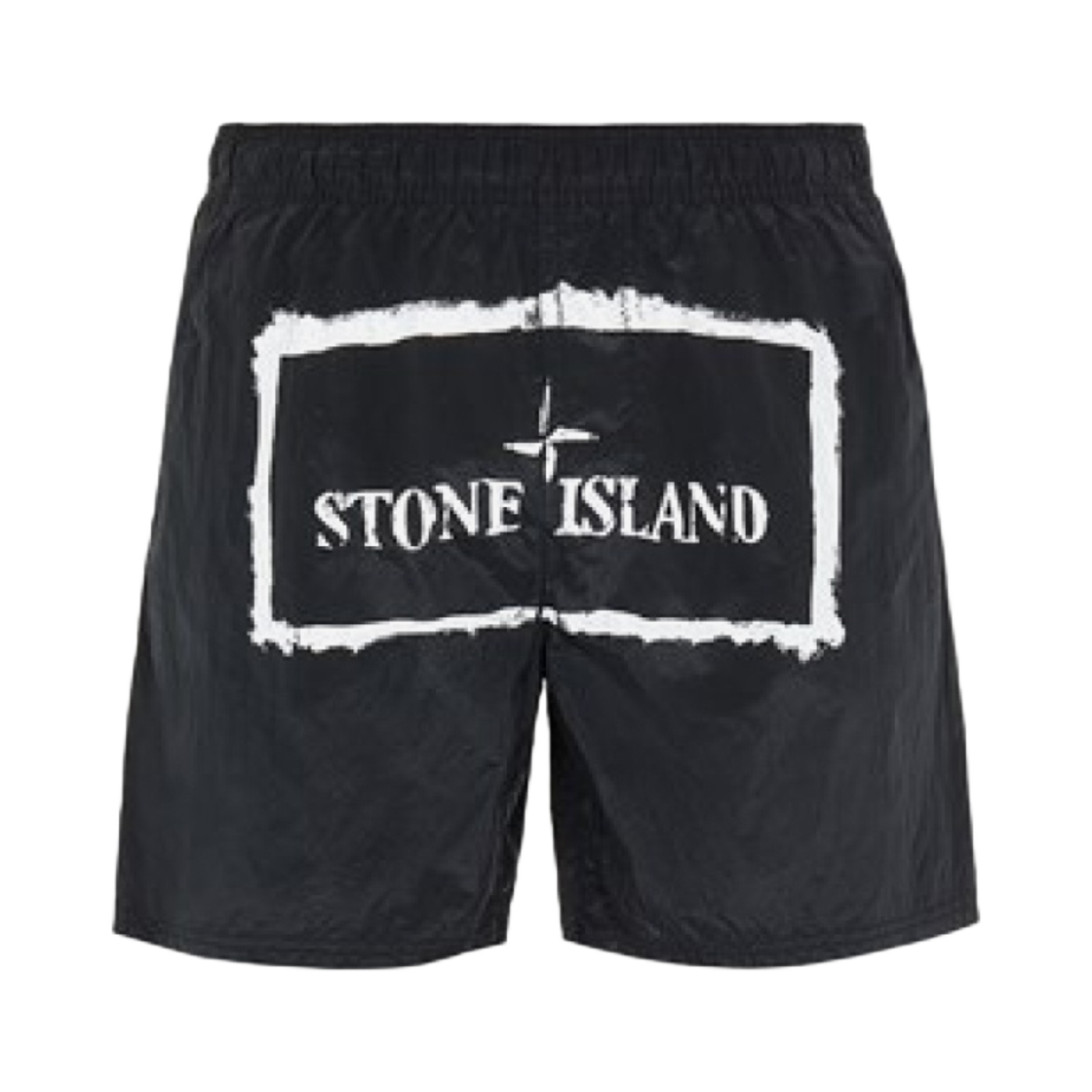 스톤 아일랜드 B0992 나일론 메탈 스텐실 프린트 스위밍 트렁크 블랙 - 21SS
