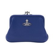 Vivienne Westwood Grain Leather Double Frame Coin Purse Blue