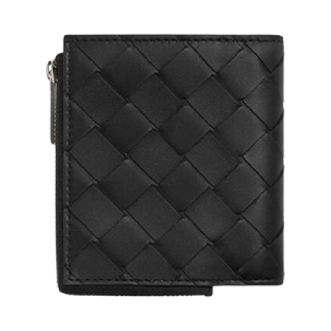 보테가 베네타 인트레치아토 지퍼 반지갑 블랙(Bottega Veneta Intrecciato Bi-Fold Wallet With Zip Black) - 3
