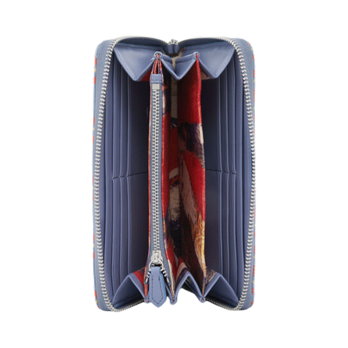 비비안 웨스트우드 클래식 집 라운드 월렛 블루 오렌지 타탄(Vivienne Westwood Classic Zip Round Wallet Blue Orange Tartan) - 3
