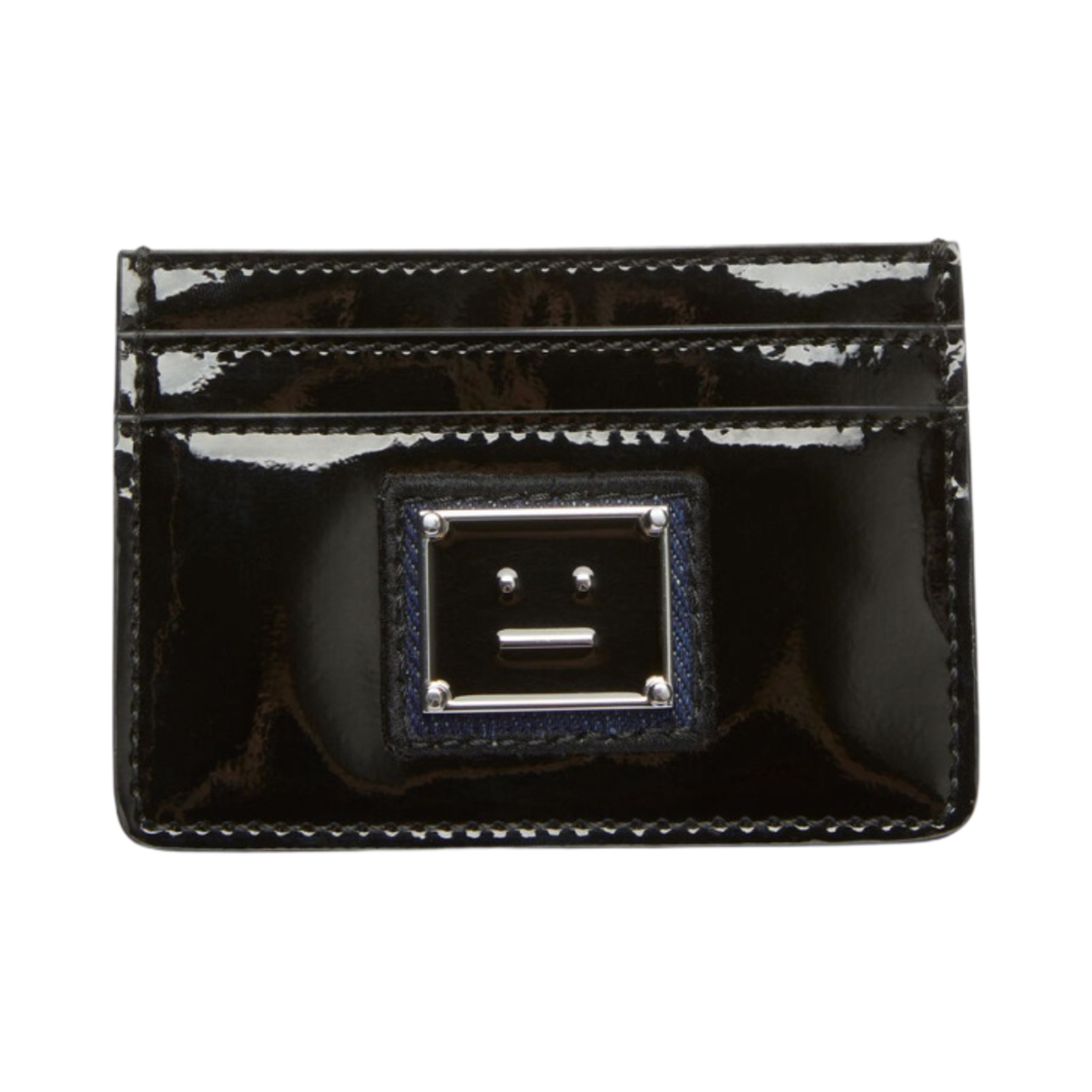 아크네 스튜디오 페이스 로고 카드 홀더 라이트 블랙(Acne Studios Face Logo Card Holder Black)