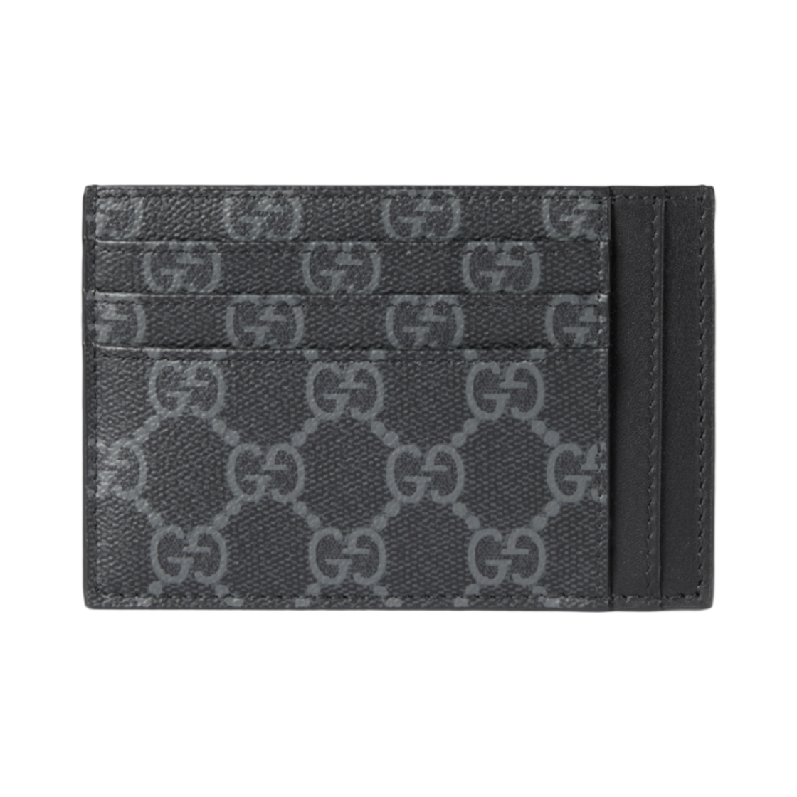 821208-FAD6M-1000 Gucci GG Emblem Card Case Black