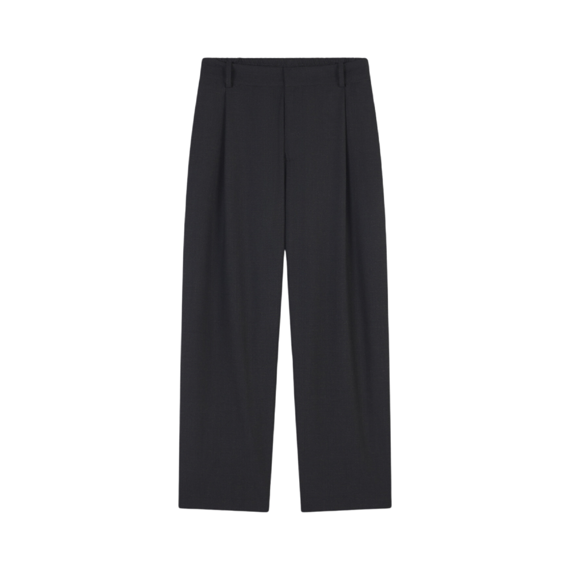 LM01116WT0026-P190 Maison Kitsune Cropped Pleated Tailored Pants In Light Technical Wool Anthracite