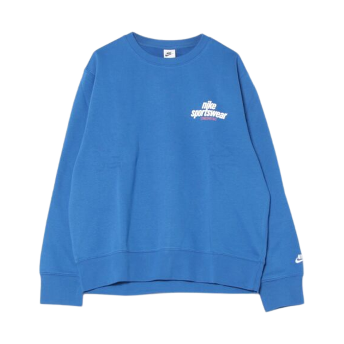 HJ2174-480 Nike Club Fleece Crew Sweatshirt Game Royal White - Asia