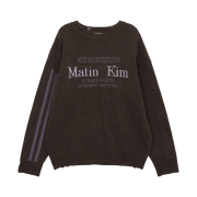 (W) Matin Kim Matin Sleeve Line Knit Pullover Brown