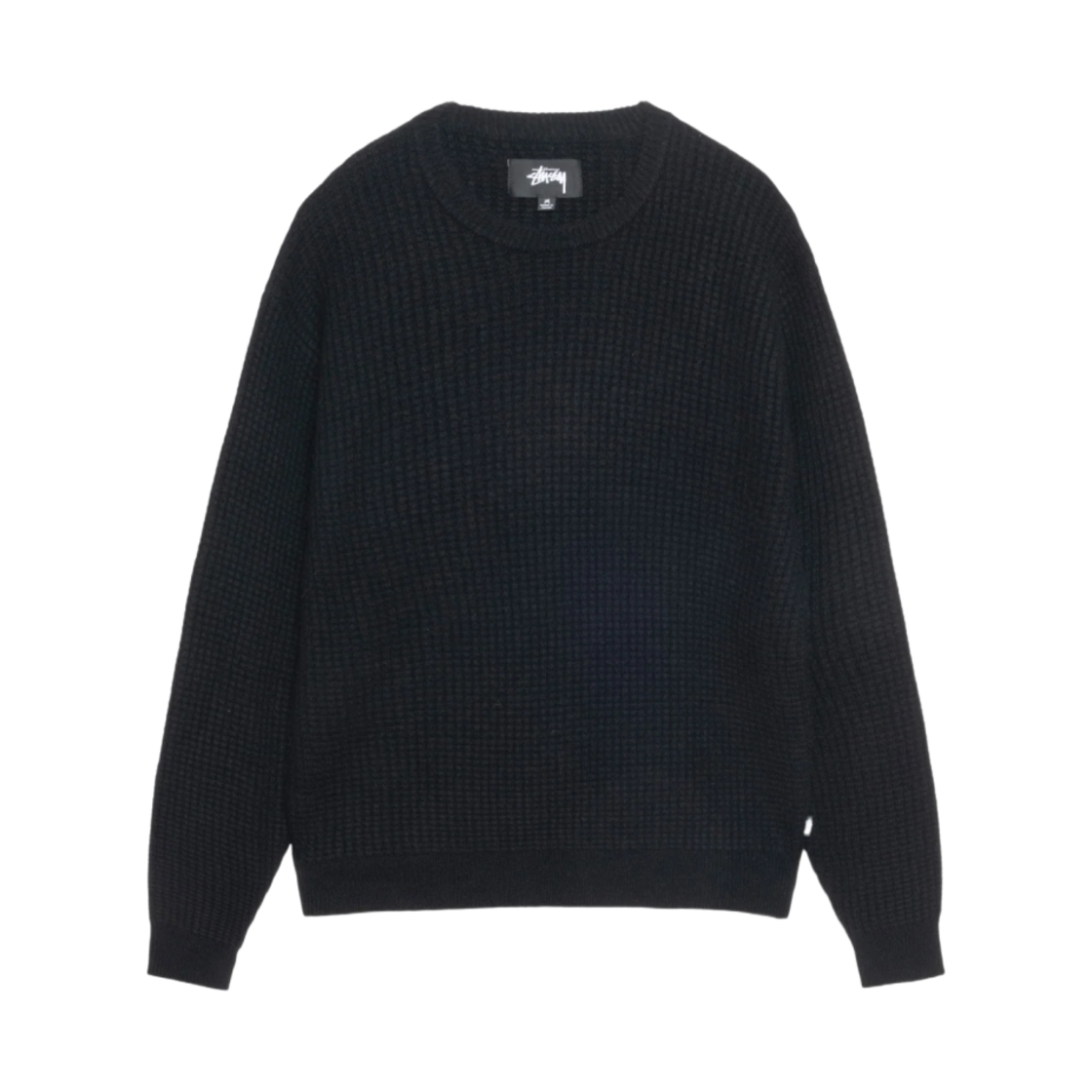 117257 Stussy Cashmere Crew Waffle Knit Black