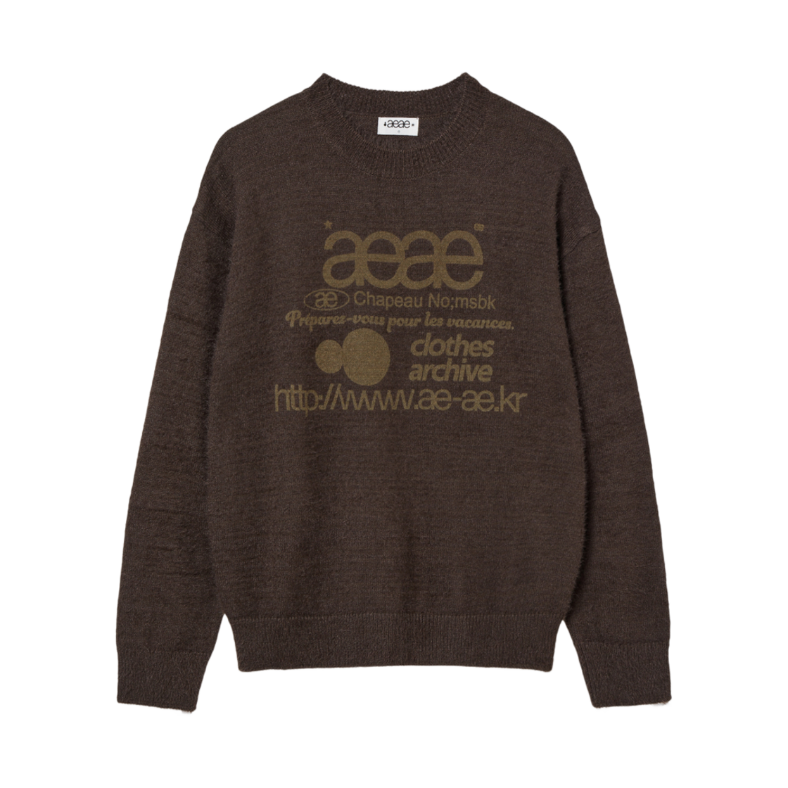 에이에이 웹 로고 헤어리 니트 브라운(Aeae Web Logo Hairy Knit Brown) - 1