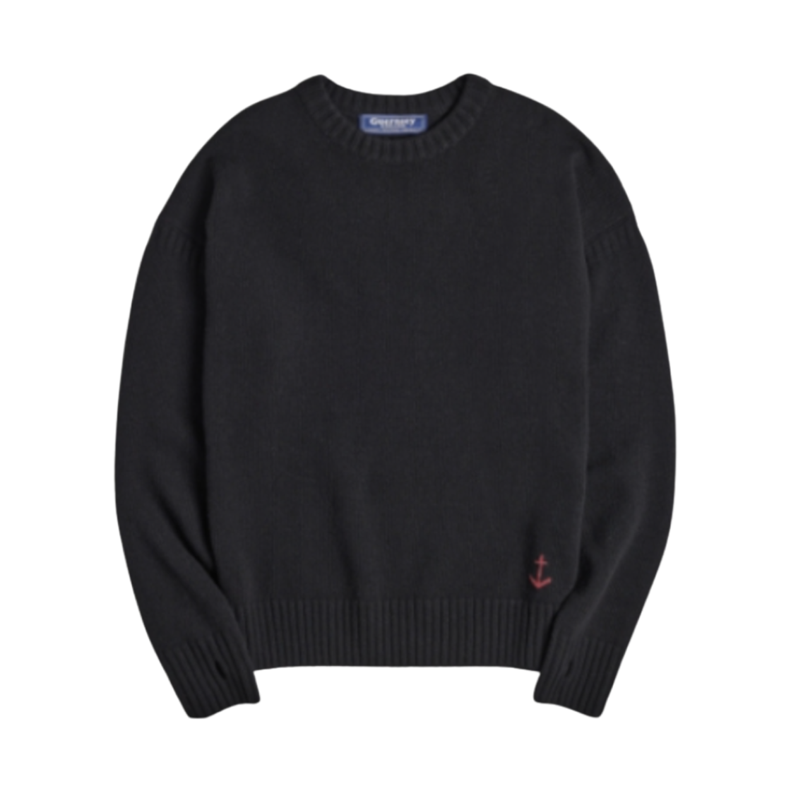 - Guernsey Woollens Superfine Merino Wool Crewneck Guernsey Sweater Black