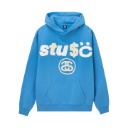 Stussy x Cactus Plant Flea Market 8 Ball Pigment Dyed Hoodie Blue