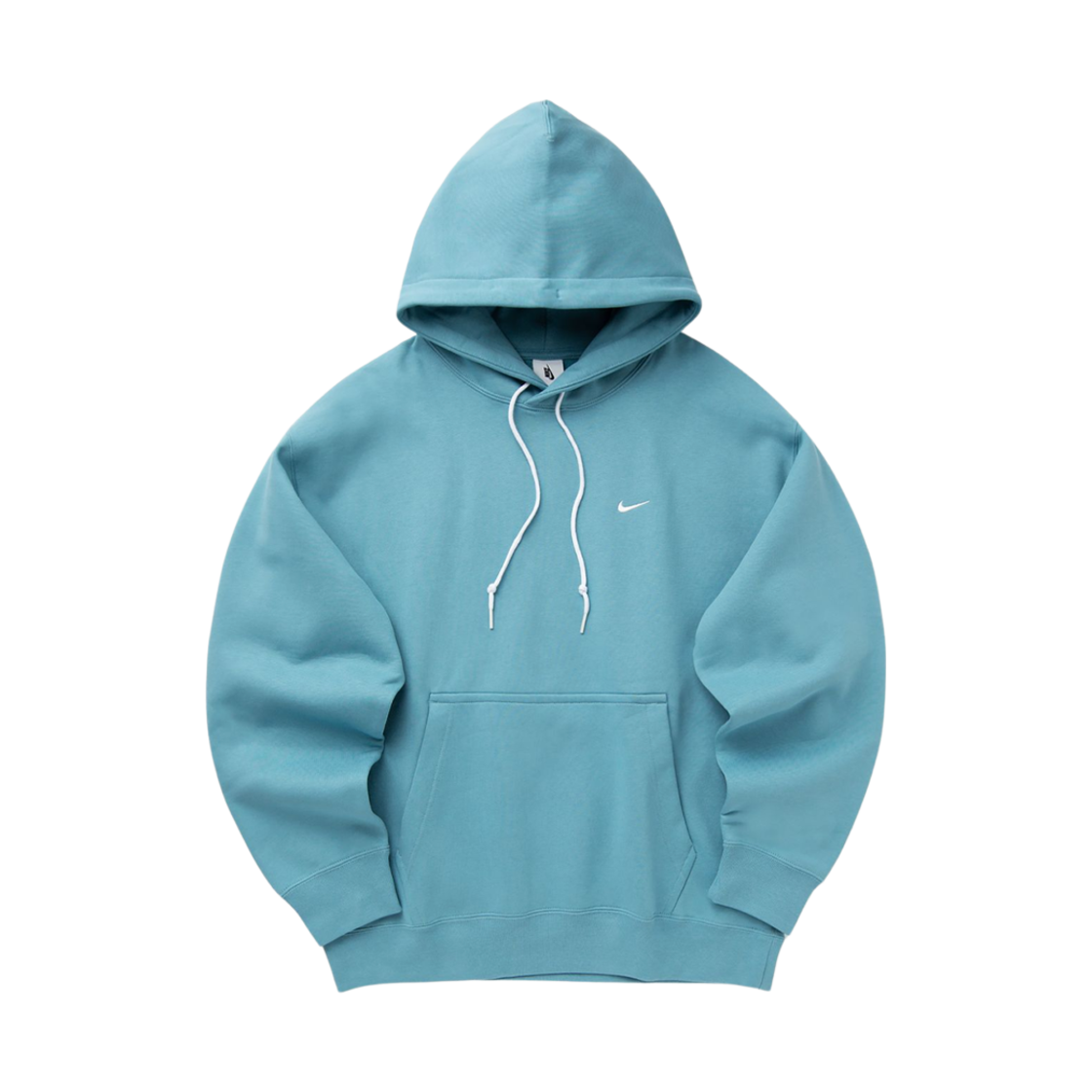 나이키 솔로 스우시 플리스 풀오버 후드 데님 터콰이즈 화이트 - 아시아(Nike Solo Swoosh Fleece Pullover Hoodie Denim Turquoise White - Asia)