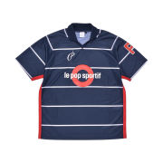Pop Trading Company Striped Sportif Shortsleeve T-Shirt Navy