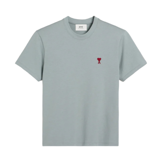 아미 스몰 하트 로고 티셔츠 헤더 그레이 그리 신 - 21FW | AMI