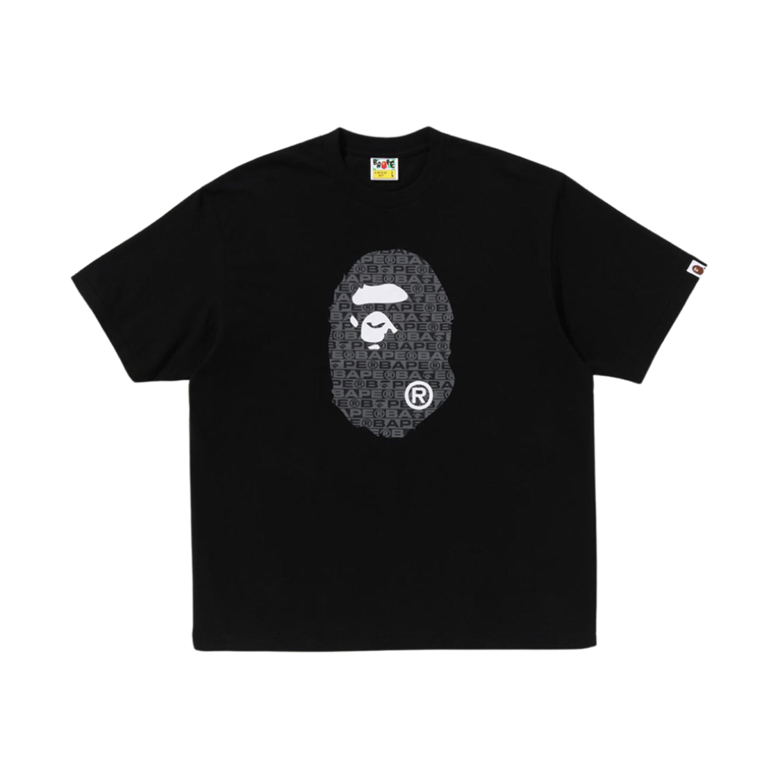 베이프 럭스 스포츠 패턴 에이프 헤드 릴렉스드 핏 티셔츠 블랙(BAPE Lux Sport Pattern Ape Head Relaxed Fit T-Shirt Black) - 1