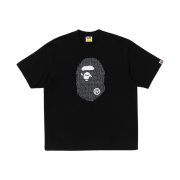 BAPE Lux Sport Pattern Ape Head Relaxed Fit T-Shirt Black
