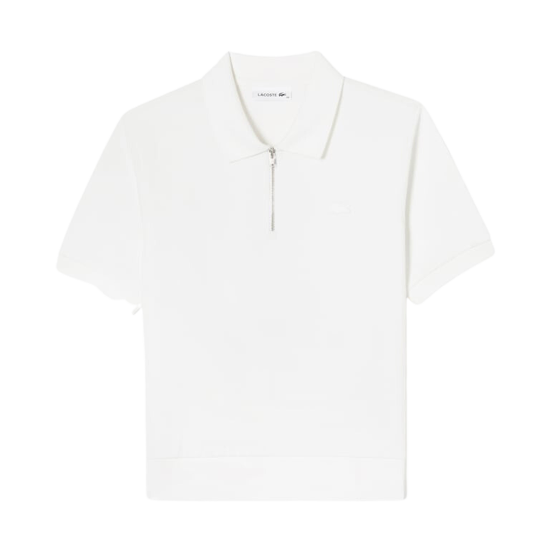 (W) 라코스테 집 디테일 폴로 셔츠 화이트((W) Lacoste Zip Detail Polo Shirt White) - 1