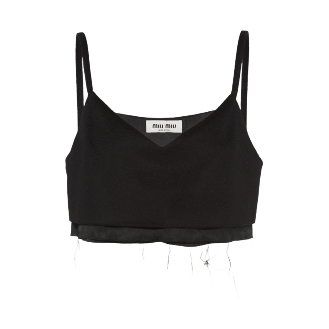 (W) 미우 미우 벨루어 탑 블랙((W) Miu Miu Velour Top Black) - 1