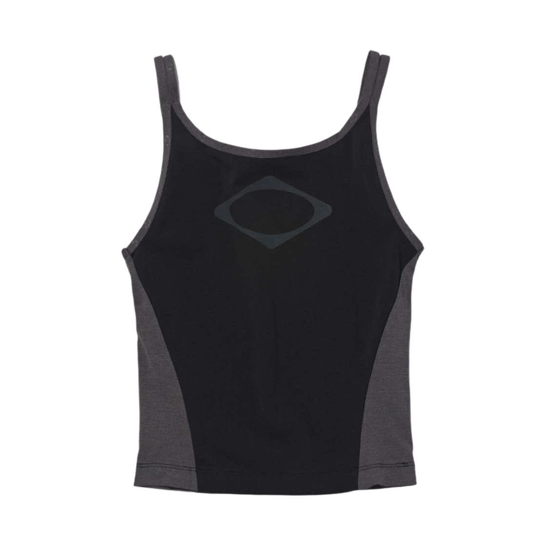 (W) 미스치프 롬버스 컬러 블록 슬리브리스 블랙((W) Mischief Rhombus Color Blocked Sleeveless Black)