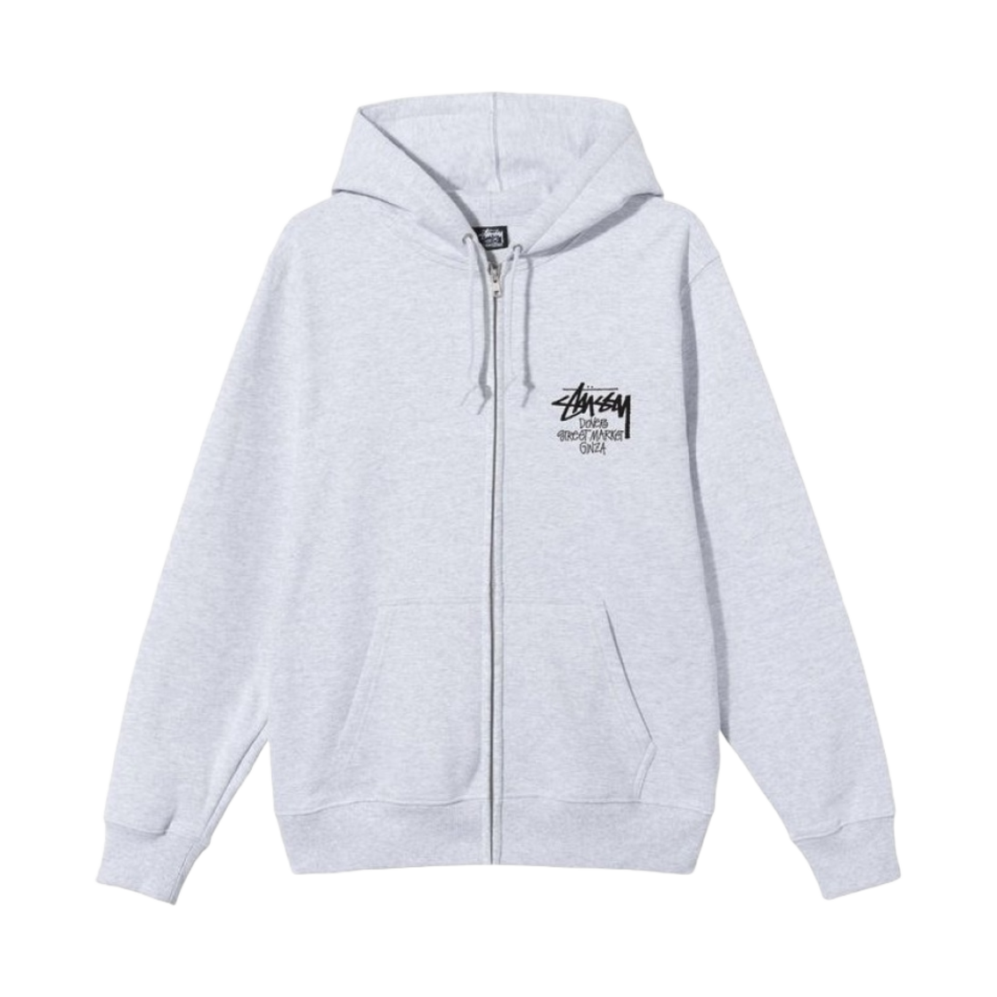 스투시 스탁 도버 스트리트 마켓 긴자 후드 집업 애쉬 헤더 2023(Stussy Stock DSM Ginza Zip Hoodie Ash Heather 2023) - 2