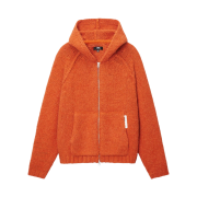 Stussy Chunky Knit Zip Hoodie Terracotta