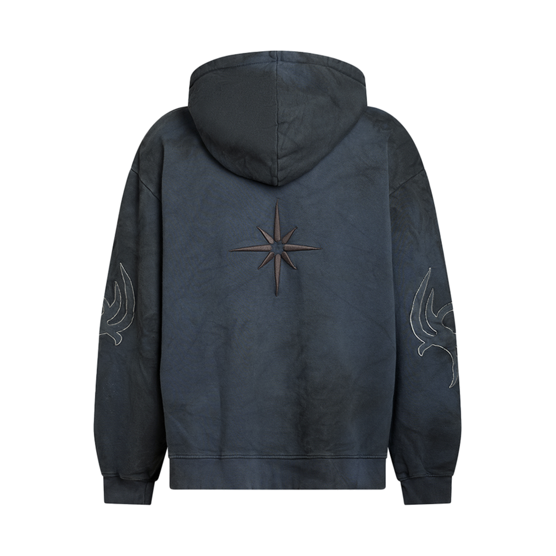 KM4DTSHKK07BL Kusikohc Origami Destroyed Hoodie Blue - 24FW