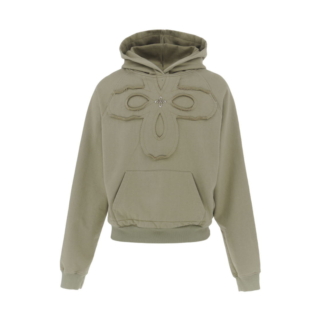 【SURGERY】24FW clover logo patchs sweat hoodie melange grey SURGERY】 SURGERY CLOVER LOGO PATCHS SWEAT HOODIE : MELANGE