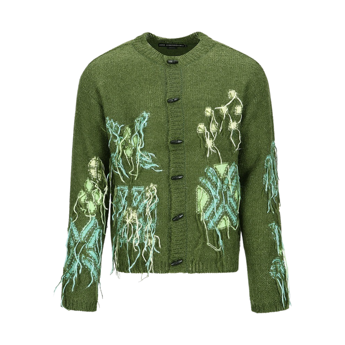 [KREAM 단독] ADSB 앤더슨벨 마카롱 인타샤 가디건 카키([KREAM 단독] ADSB Andersson Bell Macaron Intarsia Cardigan Khaki)