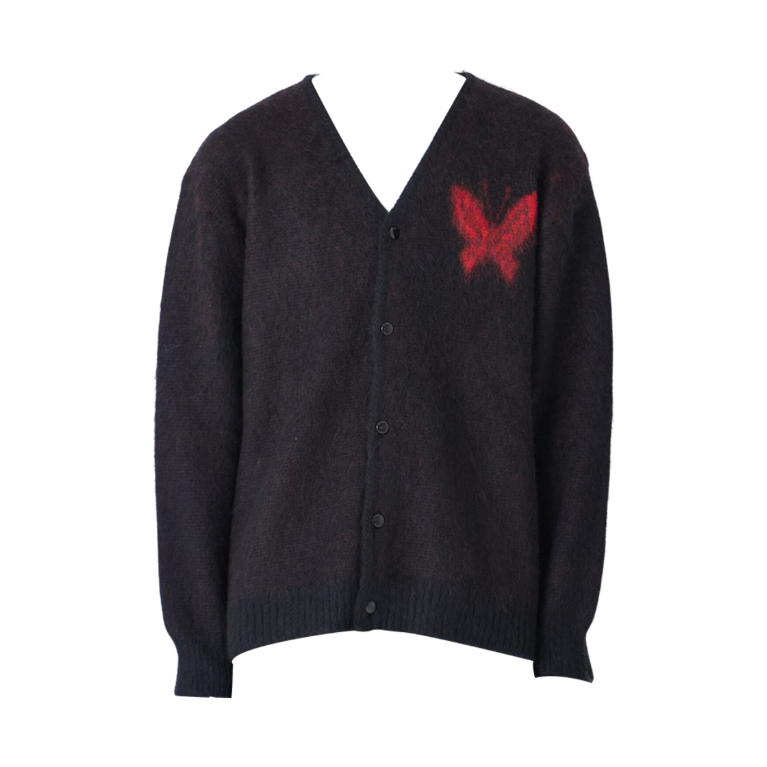니들스 x 스튜디오스 모헤어 빠삐용 1 가디건 블랙(Needles x Studious Mohair Papillon 1 Cardigan Black)