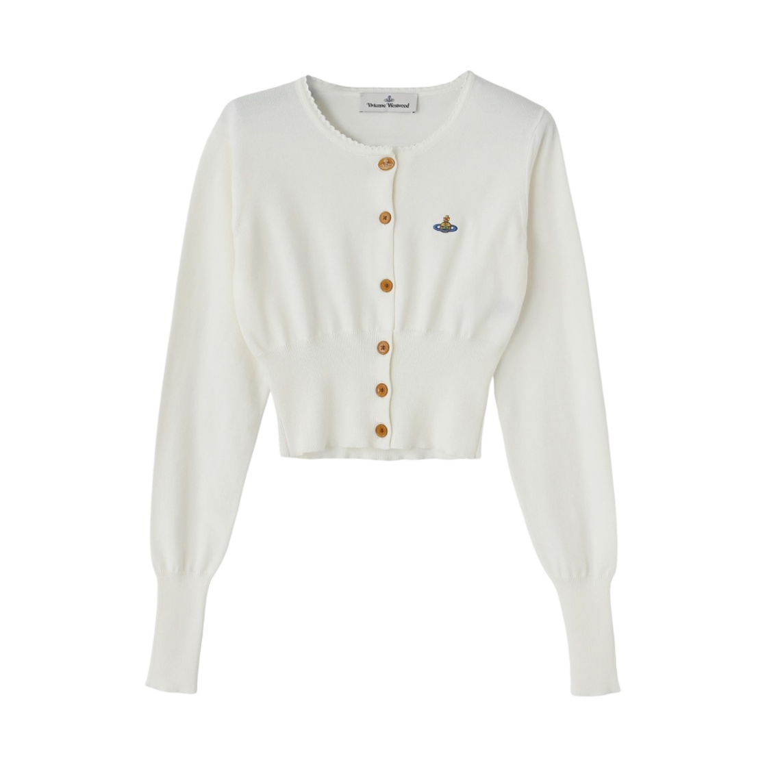 (W) 비비안 웨스트우드 베아 크롭 가디건 화이트