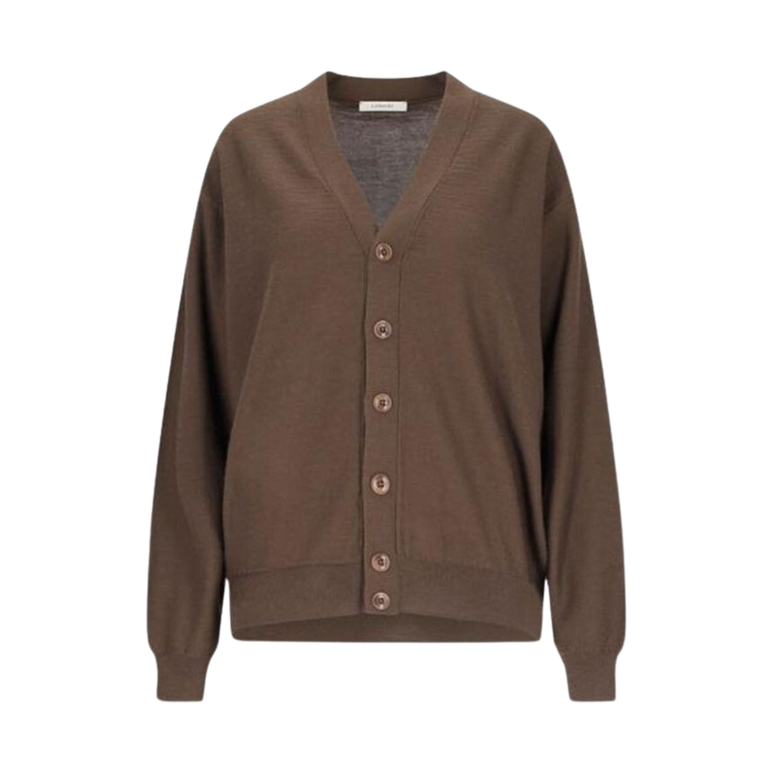 TO1082-LK087-451 Lemaire Wool Relaxed Twisted Cardigan Hazelnut Brown