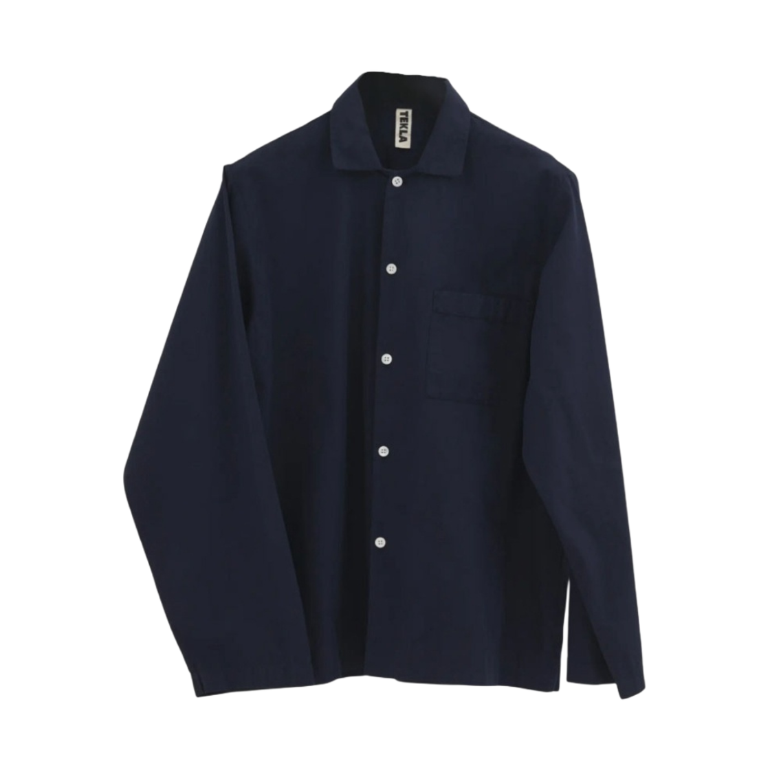 테클라 포플린 슬립웨어 롱슬리브 셔츠 트루 네이비(Tekla Poplin Sleepwear Long Sleeved Shirt True Navy)