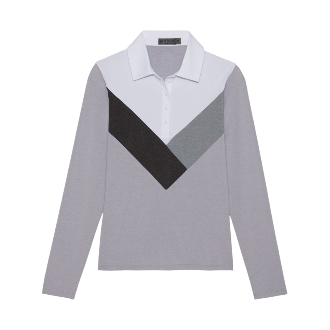 G4LS23K620 (W) G/Fore Multi V Tech Jersey Long Sleeve Polo Light Heather Grey