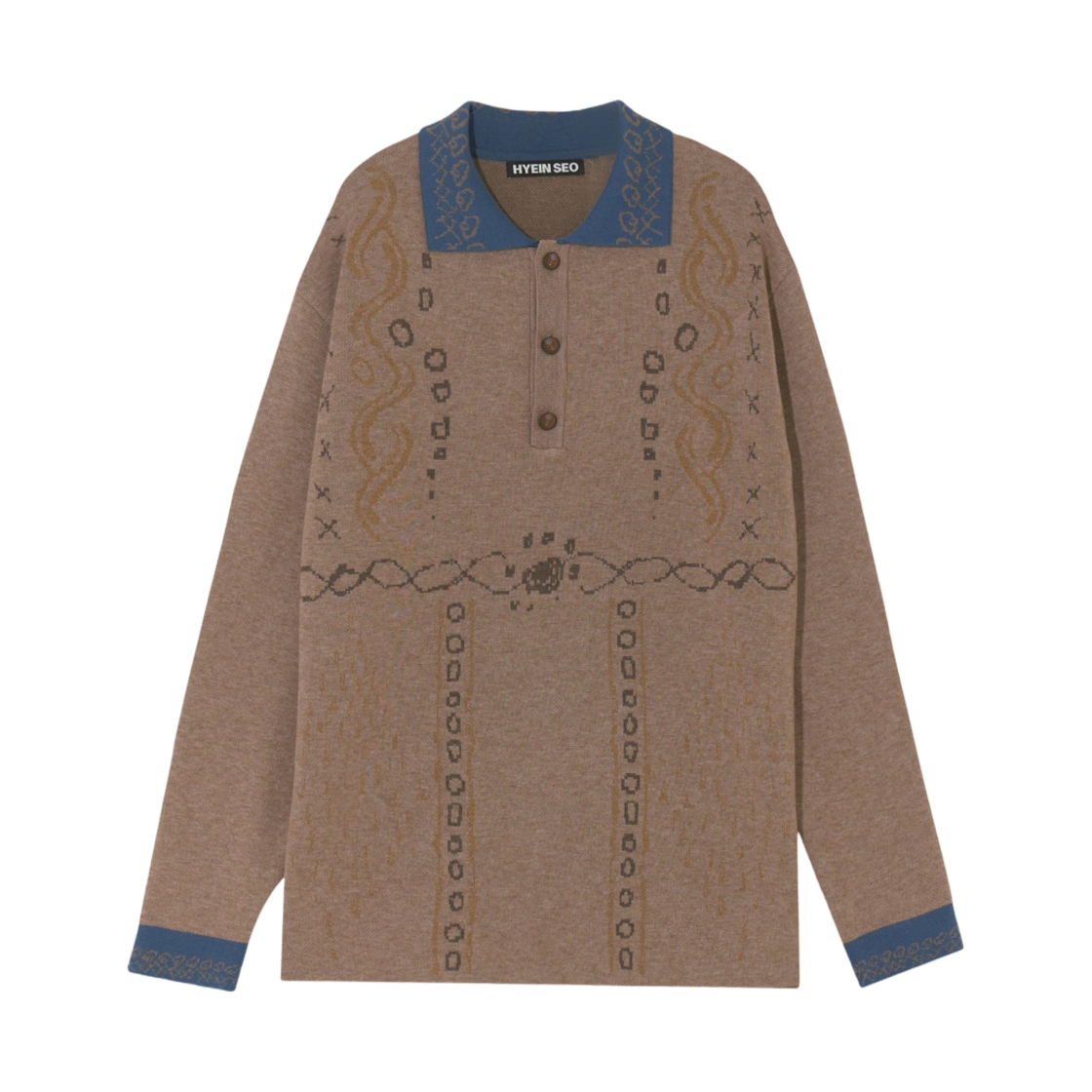 - Hyein Seo Graphic Pique Knit Beige