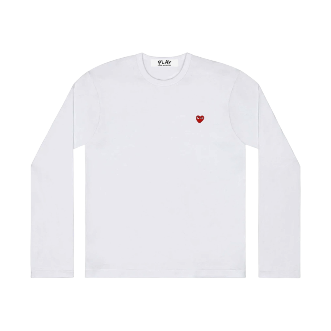 플레이 꼼데가르송 리틀 레드 하트 롱슬리브 티셔츠 화이트(Play Comme des Garcons little red heart LS T-Shirt White)