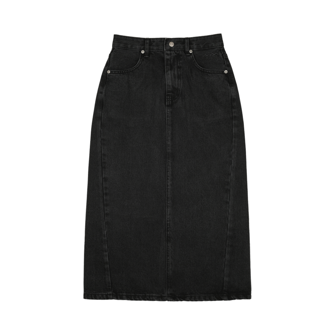 A-071 mmogarden W mmo Original Denim Skirt Washed Black - 대표 이미지 #1