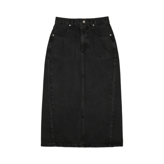 A-071 mmogarden W mmo Original Denim Skirt Washed Black