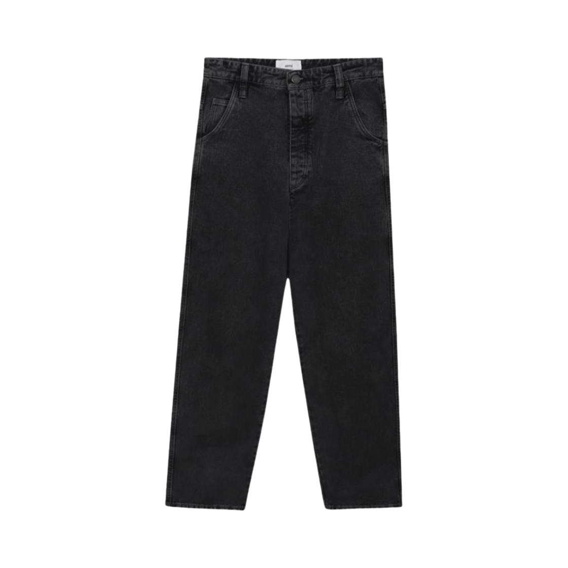 아미 로우 라이즈 와이드 레그 알렉스 핏 데님 진 블랙(AMI Low Rise Wide Leg Alex Fit Denim Jeans Black) - 1