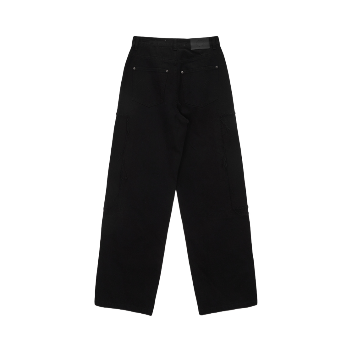 마뗑킴 더블 니 코튼 데님 팬츠 블랙(Matin Kim Double Knee Cotton Denim Pants Black) - 2