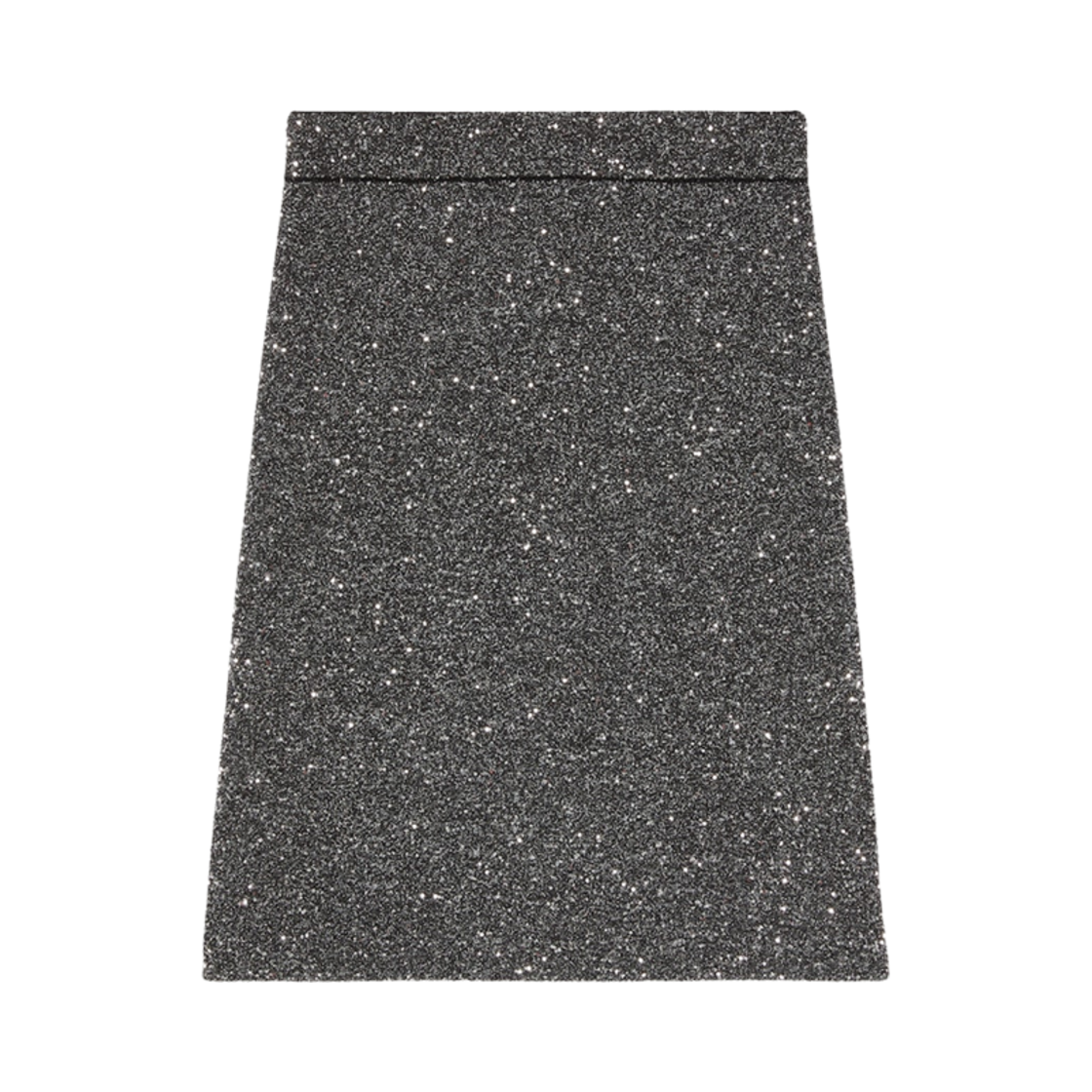 (W) 구찌 비스코스 니트 스커트 시퀸 자수 블랙 실버