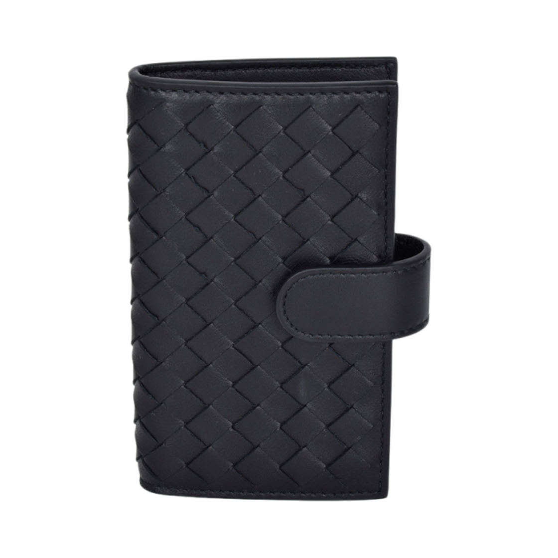 401823V001N1000 Bottega Veneta Intrecciato Card Key Case Black